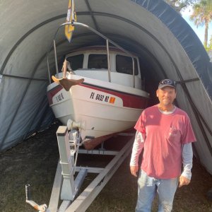 Jonathan and his 4 time looper boat Salty