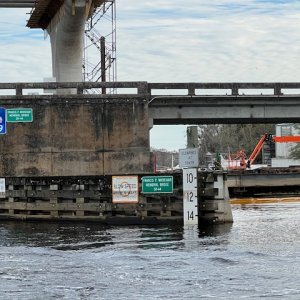 Another bridge photo at Ed Stone. Note water mark on marker
