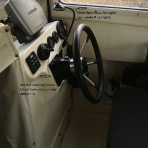 Steering helm recess & chart light