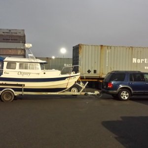 Picking up Osprey at Northland Services after shipment from Anchorage