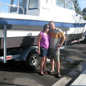 Proud new owners, ready for a long drive back to Bellingham