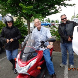 Joan, Joe & Jim outside of Olive Garden, July 21, 2014, Burlington, WA