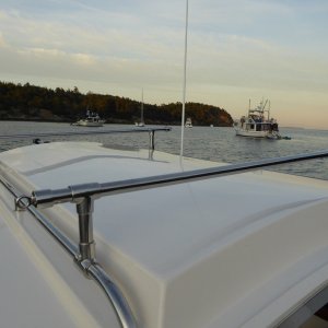A better look at the new roof rack with the dinghy removed