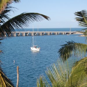 Sailboat anchored at Bahia Honda State Park