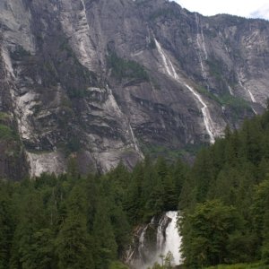 Princess Louisa Inlet, 07-10 116- Noro Lim in front of Chatterbox Falls
