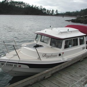 Daydream at Sucia Dock - First Birthday Cruise - 2-14-04