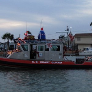 Coast Guard boat, before the parade started