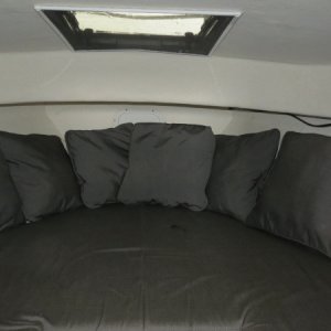 Berth with fabric matching the dining and helm