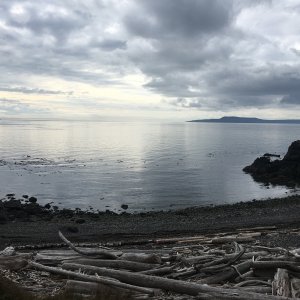 Little cove on south side of island. Days are getting dark this time of year.
