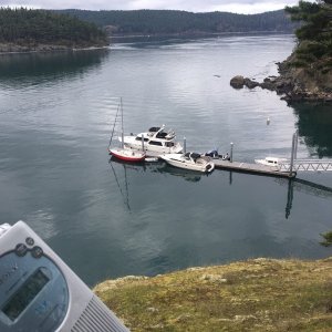 Listening to the Hawks game. More boats have already filled back in.