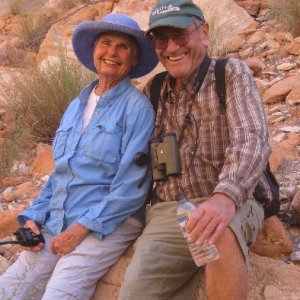 Media 'Bill and El on Explorer Canyon Trail 9-21-09.Sized' in album 'Traveler and Daydream on Beach Under Large Overhang at Fifty Mile Canyon - Another Shot 9-22-09'
