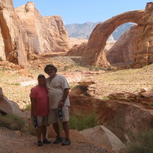 Pat and Patty on Trail to Rainbow Bridge 9-20-09.Sized
