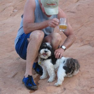 Russ and Baxter at Hansen Creek Canyon 9-15-09.Sized