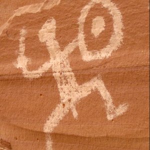 Warrior Pictograph at Defiance House at Forgotten Canyon.Sized 9-15-09