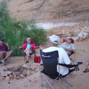 Chris, El, Bob (back to camera), Bill, and Robbie--kicking back