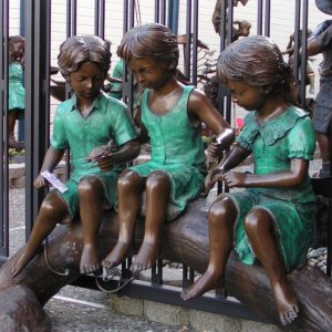 (Pat Anderson) Statues in a Courtyard on First Street
