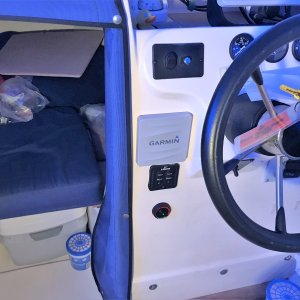 New control head in dash, with it\'s protective cover on.