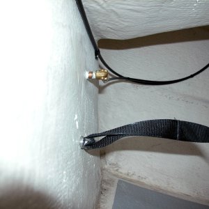 (AnchortownJim) Had to turn the trim tab through hull fittings 90 degree to clear the fuel tanks.