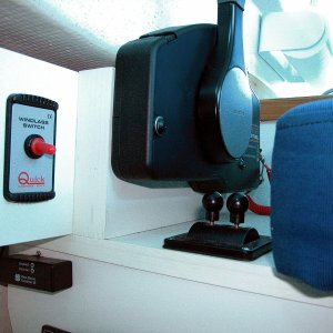 (AnchortownJim) View of the location of the trim tab control switches, and the location of the windless on/off switch.