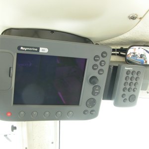 Media 'Bracket is 4"x10", 18g  Al,  tempered, bent to form.' in album 'Raymarine Alpha Numeric Keypad monuted to original support bracket.'