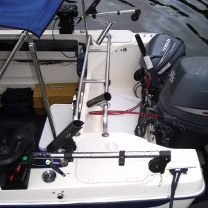 New lazarette covers with transom bars and table stowed