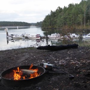 Camp fire for the potluck