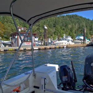 Topping off at Montague Harbor before continuing further north