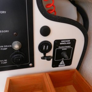 Helm plug location and start button