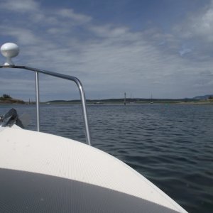 Leaving Fishermans Bay Lopez Island, off the bow view