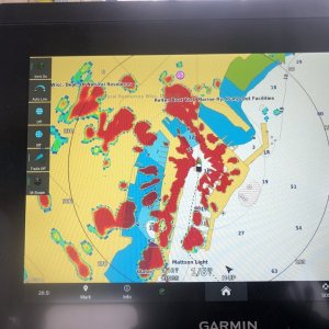 Radar overlay in Bayfield, WI harbor (Apostle Island Yacht Club)