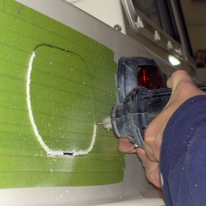 Media 'Continuing the cut.' in album 'Porthole installation: How-to Project stolen/borrowed from Rollie on C-Batical!'