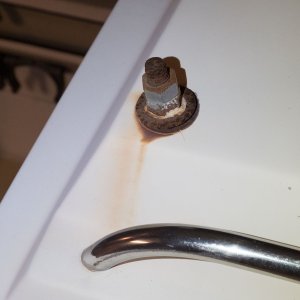 This bolt on starboard roof was where an orange strobe was mounted. There's one on port side as well.