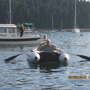 Mike coming to get the outboard