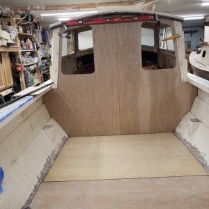 Media 'Start of a pilot house bulkhead' in album 'How we found the C-dory on the side of the road'