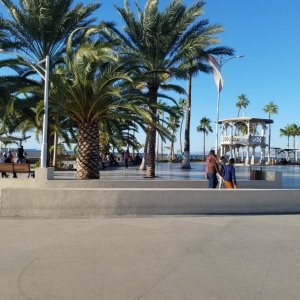 The waterfront plaza.
