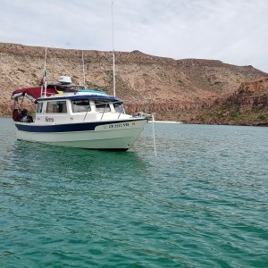 Ensenada Grande on isla Partida, so quiet there. The island is part of a chain above La Paz that are an ecological reserve.