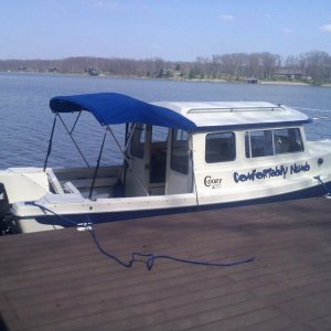 The Comfortably Numb at the dock on Governor Bond Lake, our home waters. Taken on May 1, 2009.