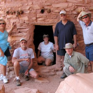The crew who hiked to the Defiance House