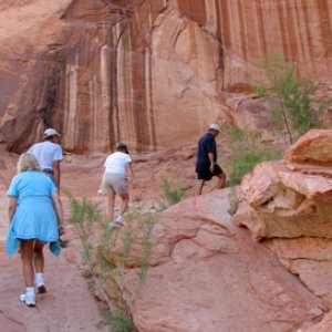 Hiking up the the Defiance House