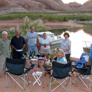 Media 'Fish, pasta, and wine on the beach with the crew' in album 'A cove near Lone Rock'