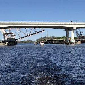 Coming under the Port of Sanford RR bridge