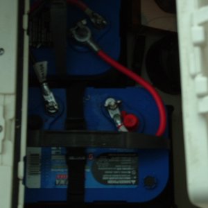 Two Optima batteries (wired in parallel) should provide at least 50 hrs. of refrigeration time before charging is needed.