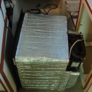 I added a layer of 3/4" foil backed closed cell foam insulation to further reduce heat intrusion.