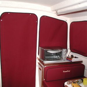 Media 'Very Red in here now with Janet's new window covers.' in album 'Latest offering from the Dreamer Canvas Shop. Way to go Janet! Covers for all windows!'