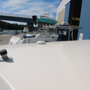 Cockpit roof view & access

Small 'puck' is RayMarine GPS RCVR