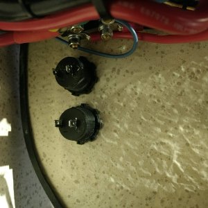 Since I removed the cigarette lighter/socket to put in my windlass switch, I added 2 new 12v sockets down lower on the bulkhead. One will be used to plug in the fridge.