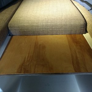 Filler board in place.

Just have to figure out a cushion now. 

Anybody have any matching material from 1989? Lol...