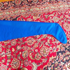 Then they are ironed together forming about a 1/2 inch seam, which is then trimmed.