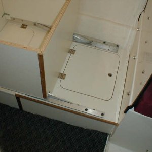 Storage under movable seat