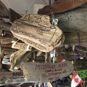 Conover Cove boat name shed